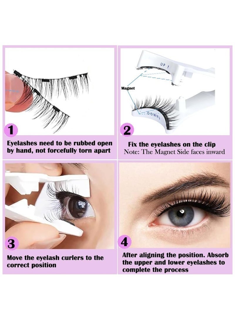 GlamKit Magnetic Eyelashes, Reusable False Eyelashes, Natural Look Cat Eye Magnetic Lashes with Applicator, No Glue Needed, Fake Eyelashes Kit, Easy to Wear and Remove - Image 5